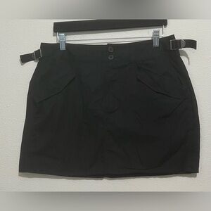 H&M Black Mini Skirt with Side Buckles